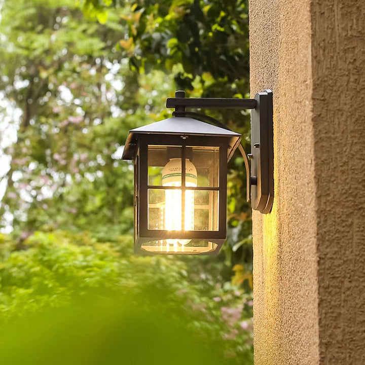 Modern Simplicity Waterproof Aluminum Square Glass Shade 1-Light Wall Sconce Lamp For Outdoor Patio | Stornfield