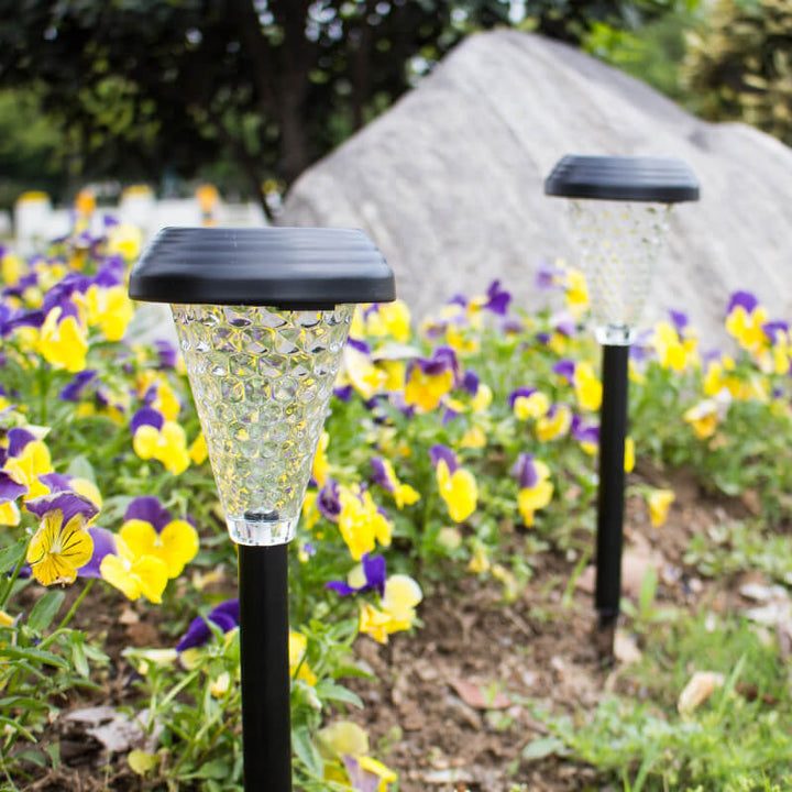 Modern Solar Glass Cone LED Outdoor Garden Ground Insert Landscape Light | Stornfield