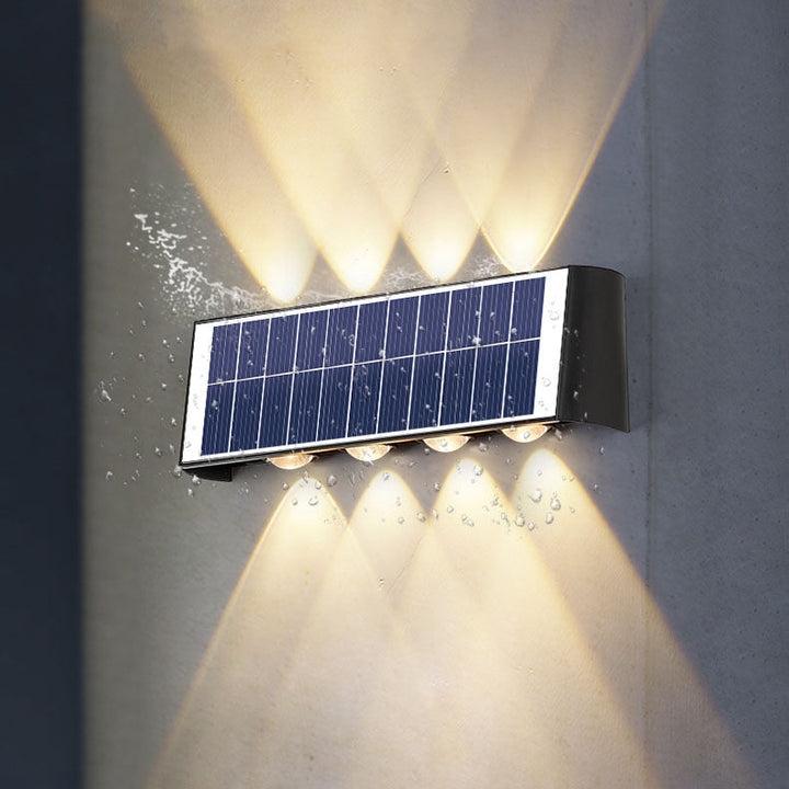 Stornfield | Simplicité Moderne Lampe Murale LED Rectangulaire ABS PMMA Étanche Solaire Pour Patio Extérieur