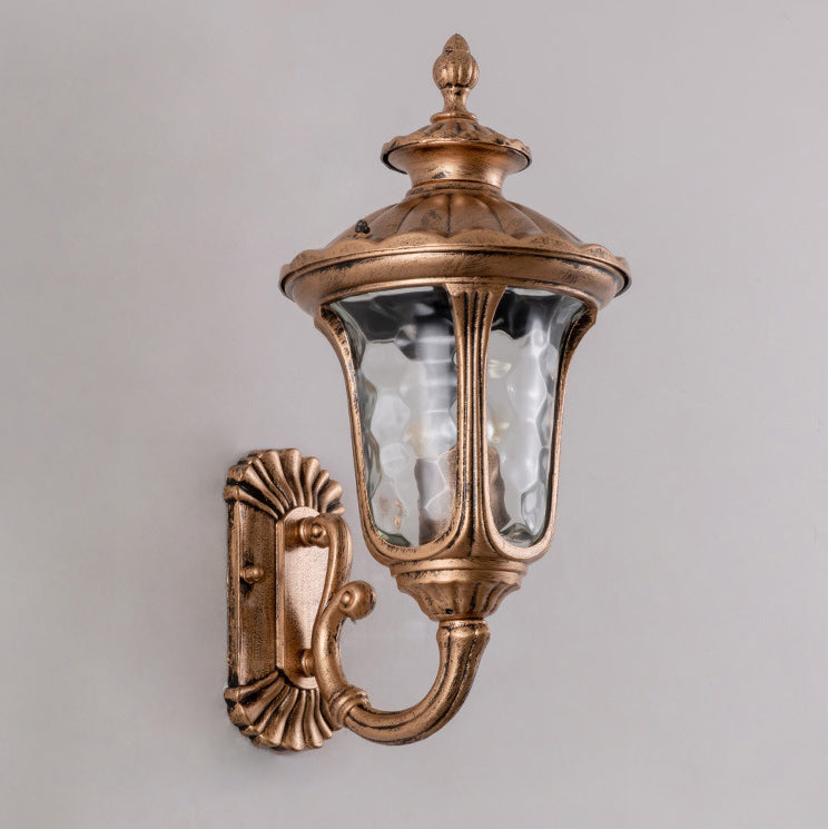 Traditional European Waterproof Castle Shaped Aluminum Glass 1-Light Outdoor Wall Sconce Lamp For Garden | Stornfield