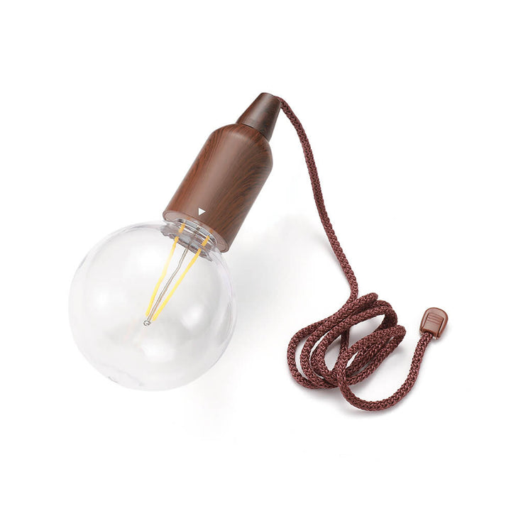 Retro Portable Waterproof Wood Round Cone Battery USB 1-Light Camping Outdoor Light | Stornfield