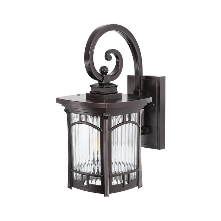 Modern Square Aluminum Glass Carved 1-Light Outdoor Waterproof Wall Sconce Lamp | Stornfield