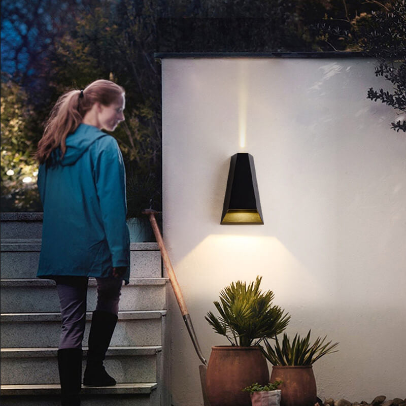 Modern Creative Trapezoid Up and Down Illuminated LED Outdoor Wall Sconce Lamp | Stornfield