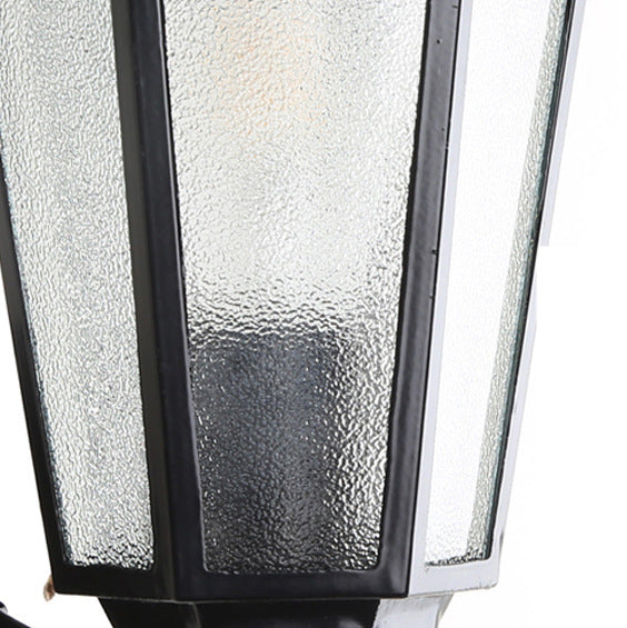Contemporary Industrial Hexagonal Aluminum Frame Frosted Glass 1-Light Outdoor Wall Sconce Lamp For Garden | Stornfield