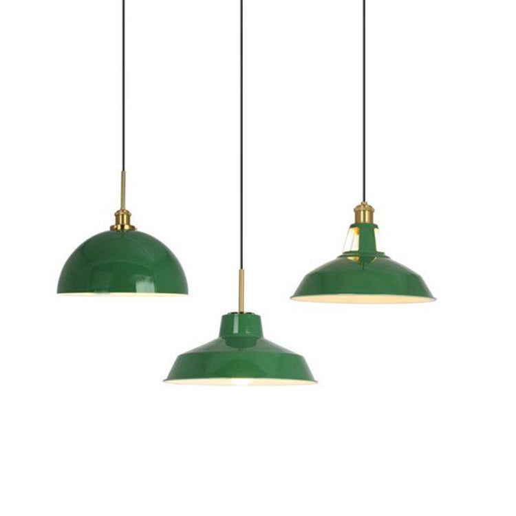 Stornfield | RetroDome Industrial Vintage Pendant Light | Green Iron Dome Design | Single Light | Rustic Ceiling Lighting