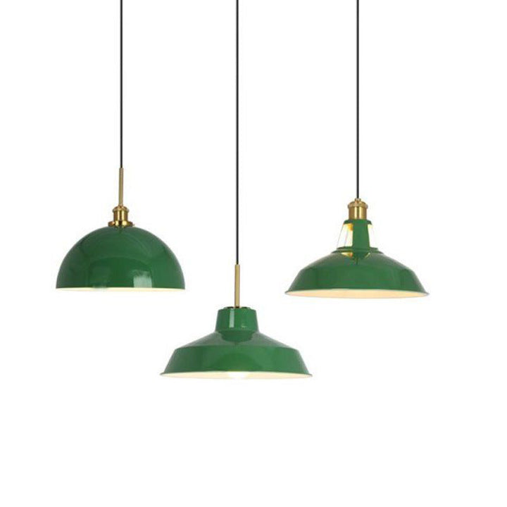 Stornfield | RetroDome Industrial Vintage Pendant Light | Green Iron Dome Design | Single Light | Rustic Ceiling Lighting