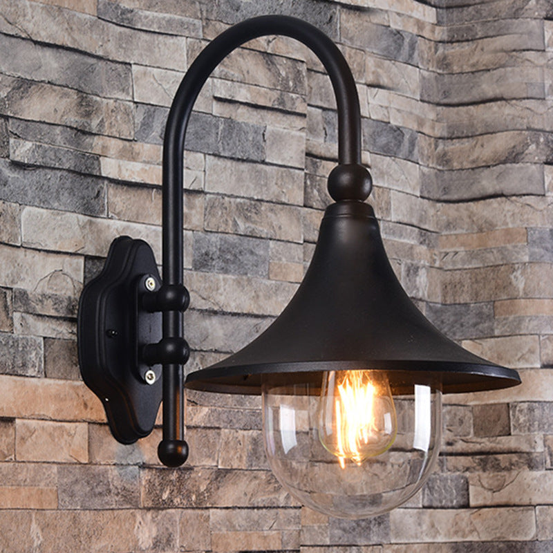 Retro Minimalist Trumpet Waterproof 1-Light Wall Sconce Lamp | Stornfield