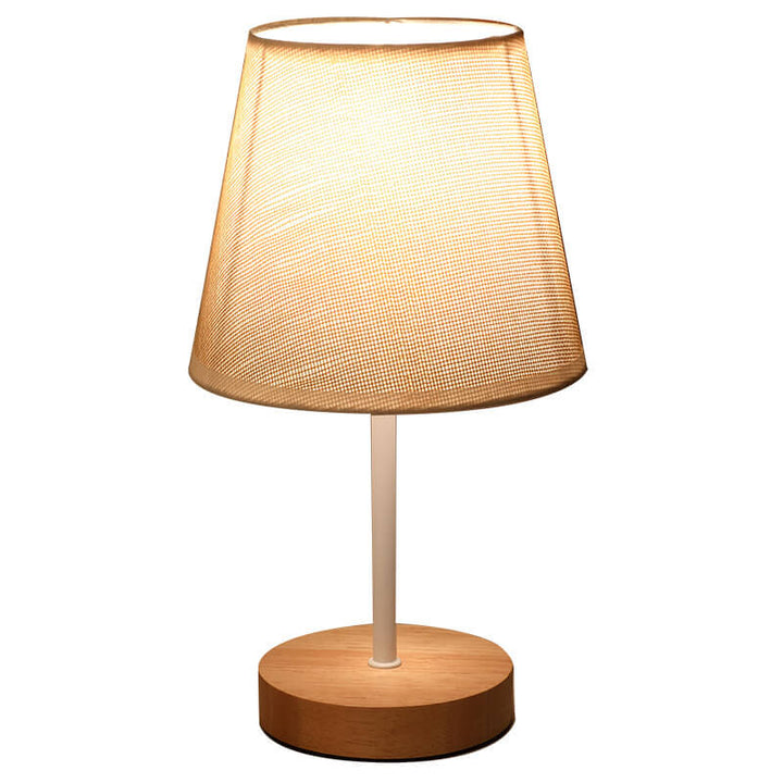 Stornfield | Solid Wood Cone Vintage Nordic Fabric LED Table Lamp