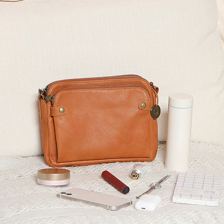Women's shoulder bag made of three-layer leather | Stornfield