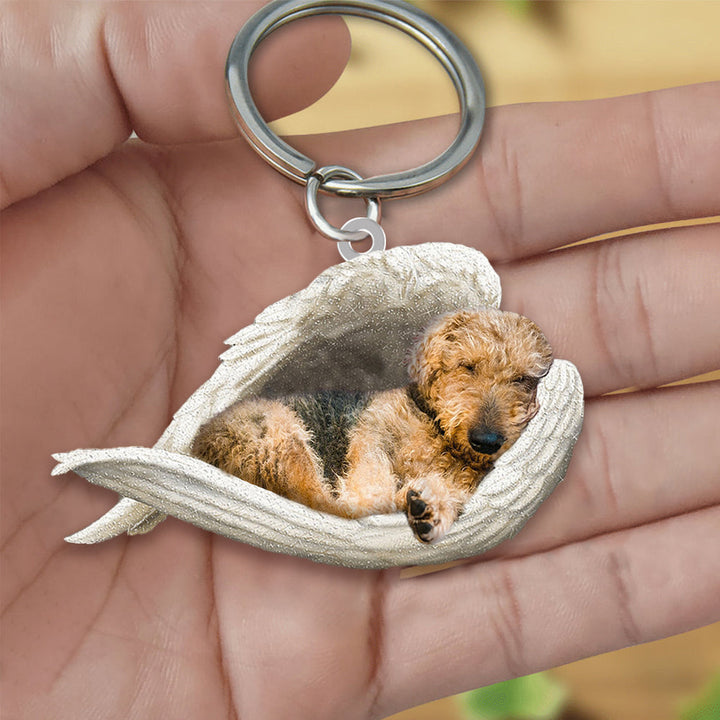 Stornfield | Airedale Terrier Sleeping Angel Acrylic Keychain
