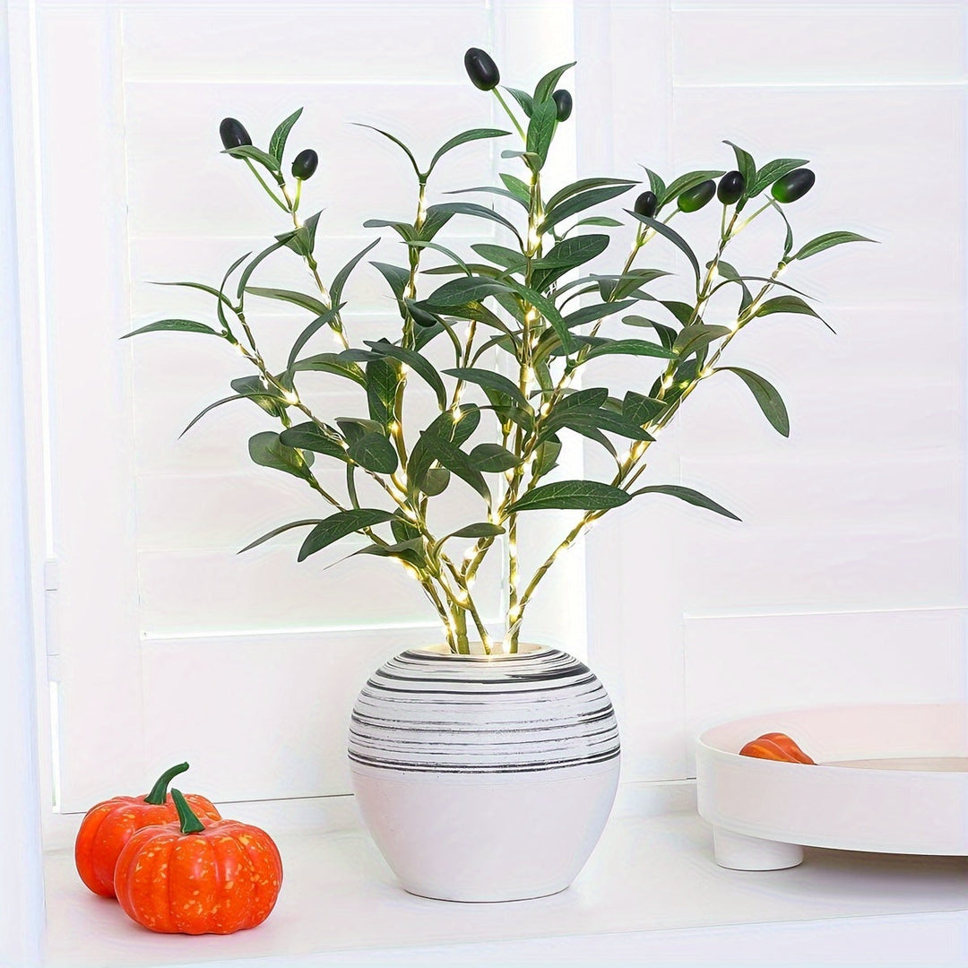 Stornfield | Olive Illuminated LED Lamp – Modern Decor for Festive Occasions, Weddings, Birthdays, and Party Atmosphere, Ideal for Dining Table, Cabinet, or Cafe Decor