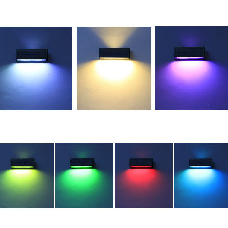 Outdoor Solar Waterproof Rectangular Slant LED Patio Wall Sconce Lamp | Stornfield