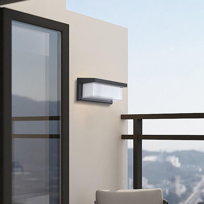 Modern Minimalist Solar Rectangle PC LED Outdoor Wall Sconce Lamp For Outdoor Patio | Stornfield