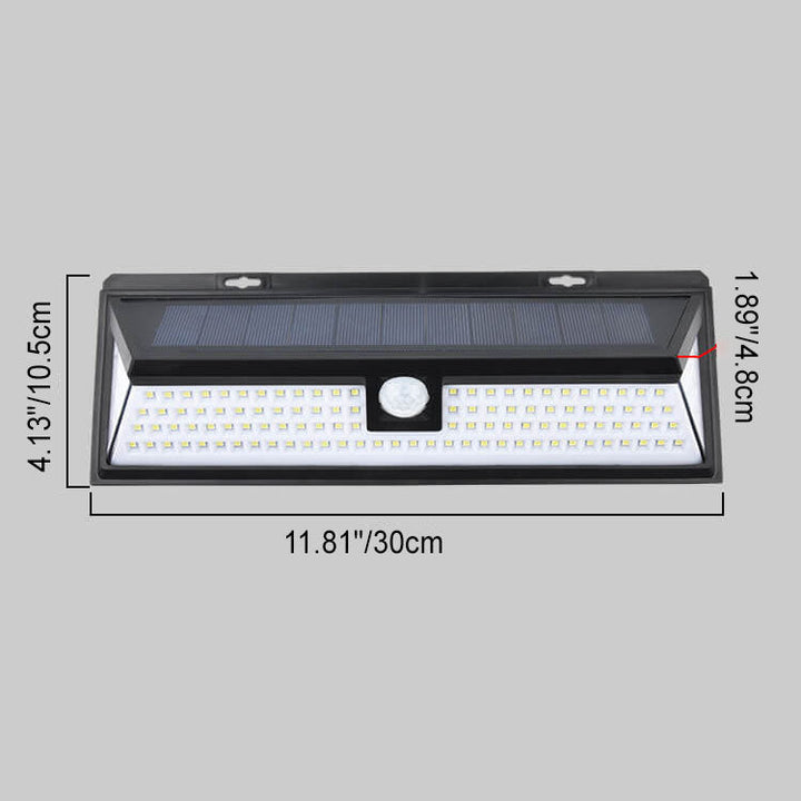 Modern Black Rectangular Human Sensor Solar Waterproof Outdoor Garden LED Wall Light | Stornfield