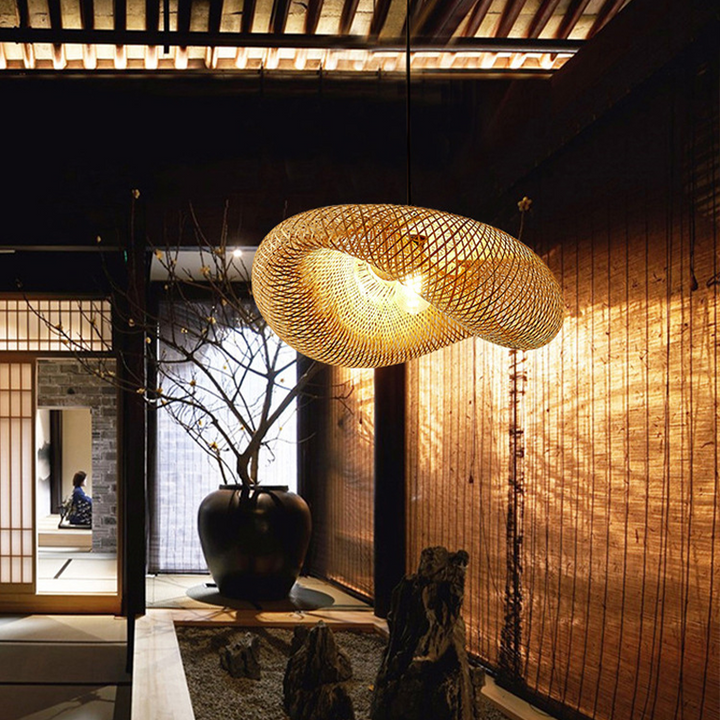 Stornfield | Bamboo Woven Rattan - Pendant Light - LED - Light
