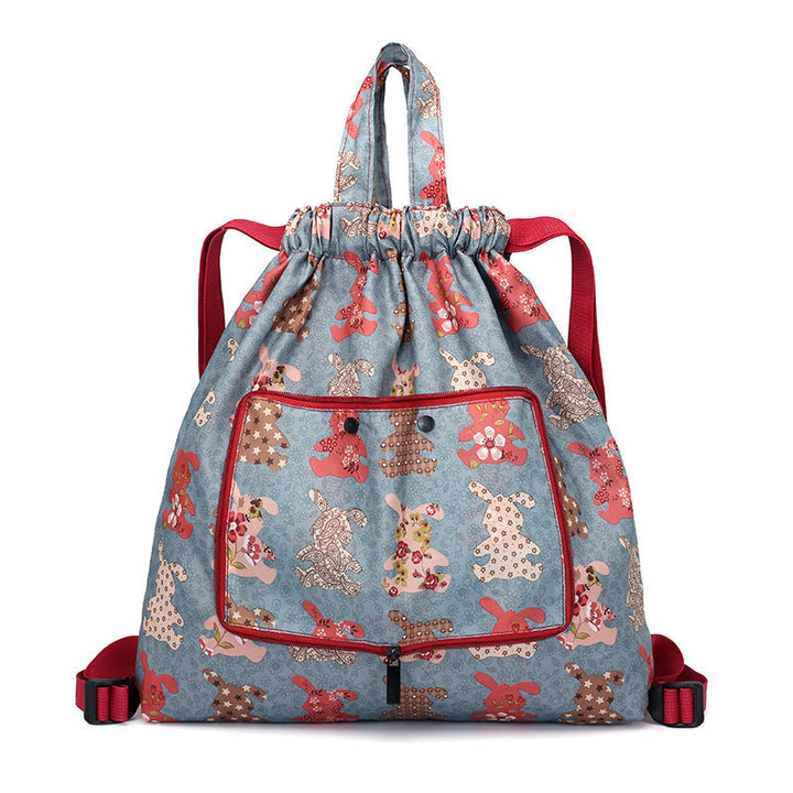 Foldable Printed Nylon Backpack with Drawstring | Stornfield
