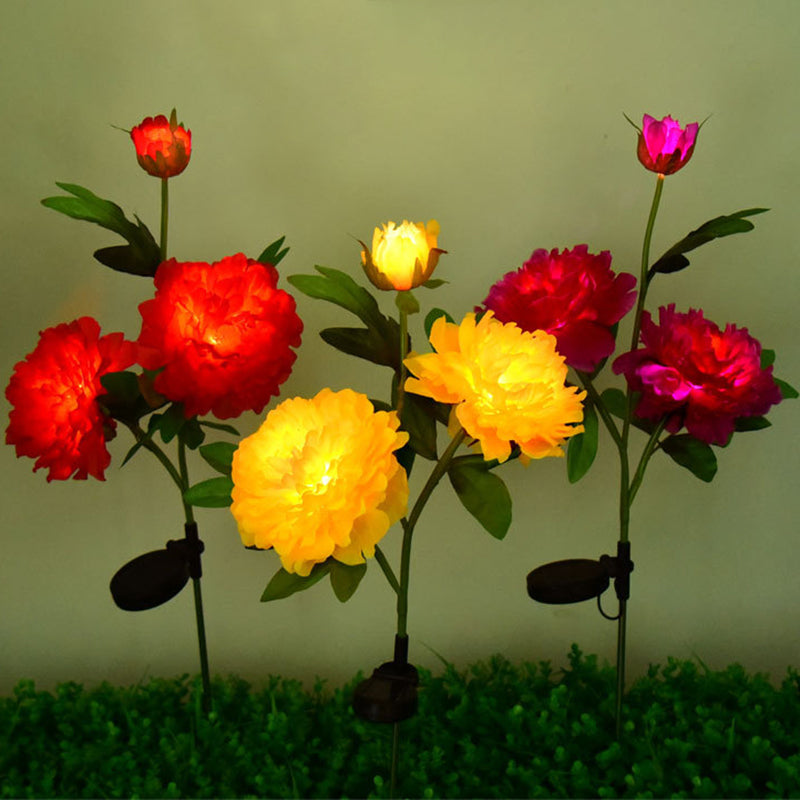 Contemporary Creative Solar Peony Flower LED Waterproof Lawn Landscape Insert Light For Outdoor Patio | Stornfield