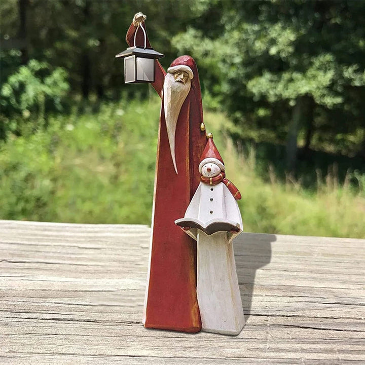 Woodland Snowman with Solar Lantern | Stornfield