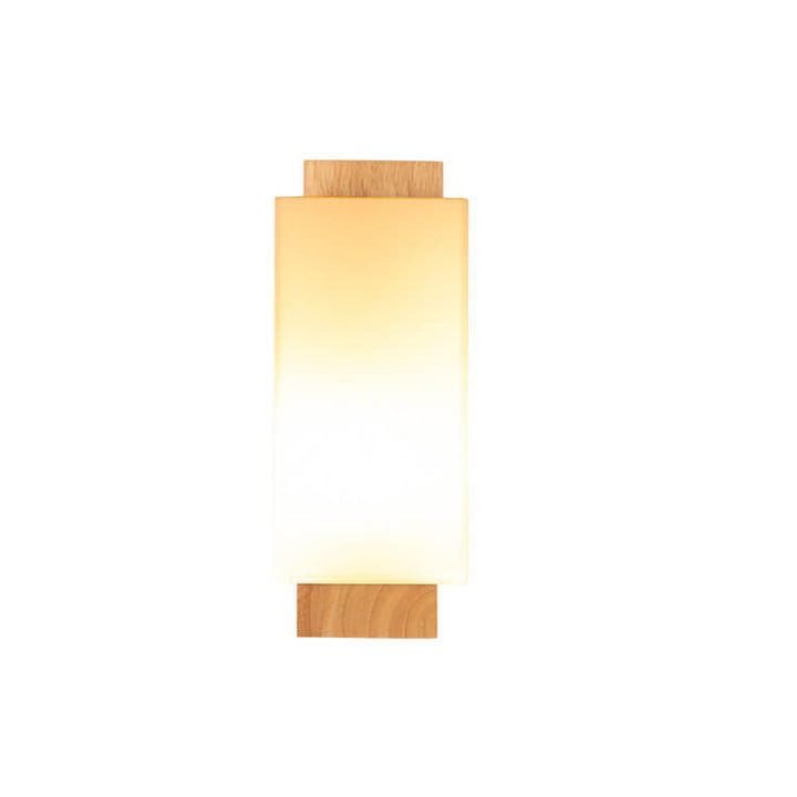 Stornfield | Modern Minimalist Solid Wood Square Glass 1-Light Wall Sconce