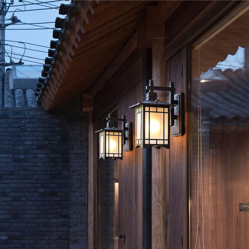Modern Waterproof Solar Aluminum Chinese Pavilion Shape 1-Light Wall Sconce Lamp | Stornfield