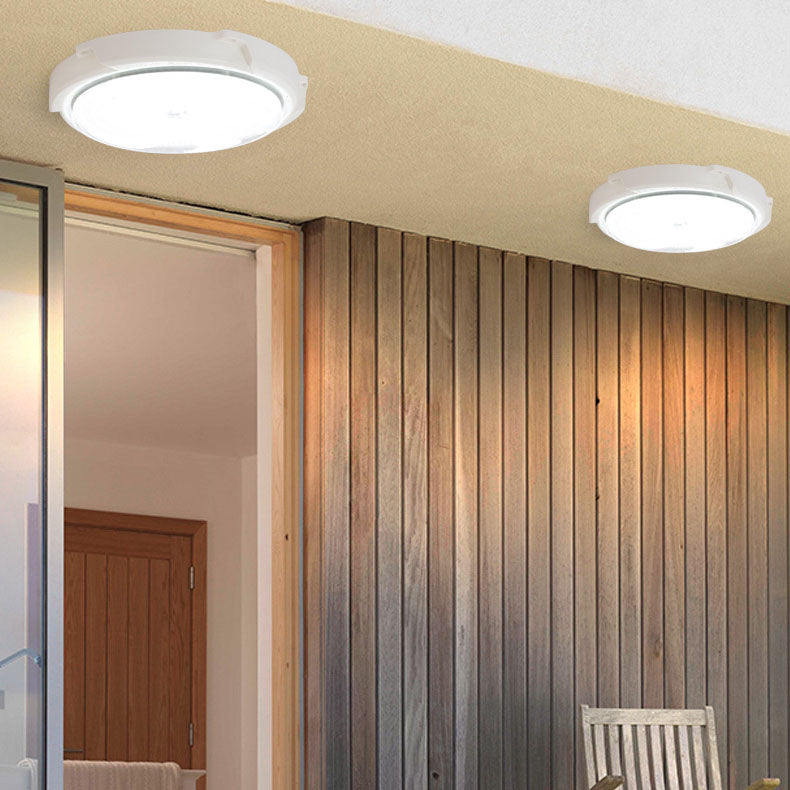 Modern Round Solar LED Remote Control Outdoor Indoor Flush Mount Lighting | Stornfield