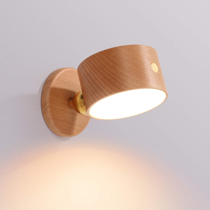 Stornfield | Simple Wooden USB Rechargeable Magnetic Touch LED Wall Sconce Night Light