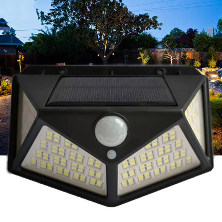 Solar Outdoor 162 LED Outdoor Waterproof Body Sensor Garden Lighting Wall Sconce Lamp | Stornfield