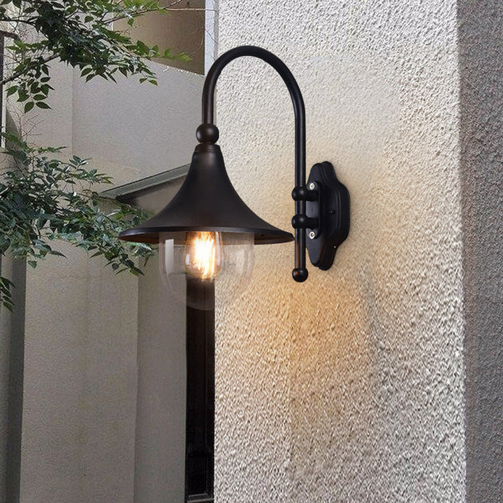 Retro Minimalist Trumpet Waterproof 1-Light Wall Sconce Lamp | Stornfield