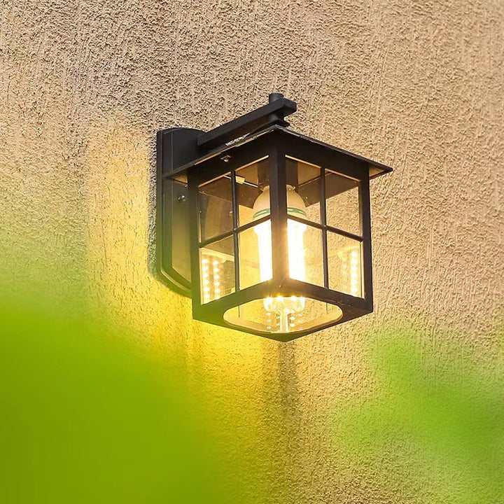 Modern Simplicity Waterproof Aluminum Square Glass Shade 1-Light Wall Sconce Lamp For Outdoor Patio | Stornfield
