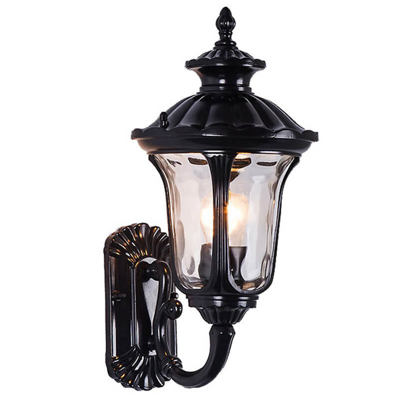 European Retro Waterproof Stone Pattern Glass Lampshade 1-Light Outdoor Wall Sconce Lamp | Stornfield
