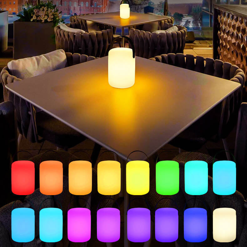 Modern Simplicity Plastic Round Square Hand LED Table Lamp For Outdoor Patio | Stornfield
