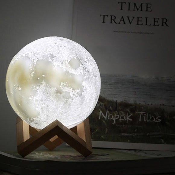 Stornfield | Rechargeable Miniature Creative LED Table Lamp 1 Light 3D Printed Moon