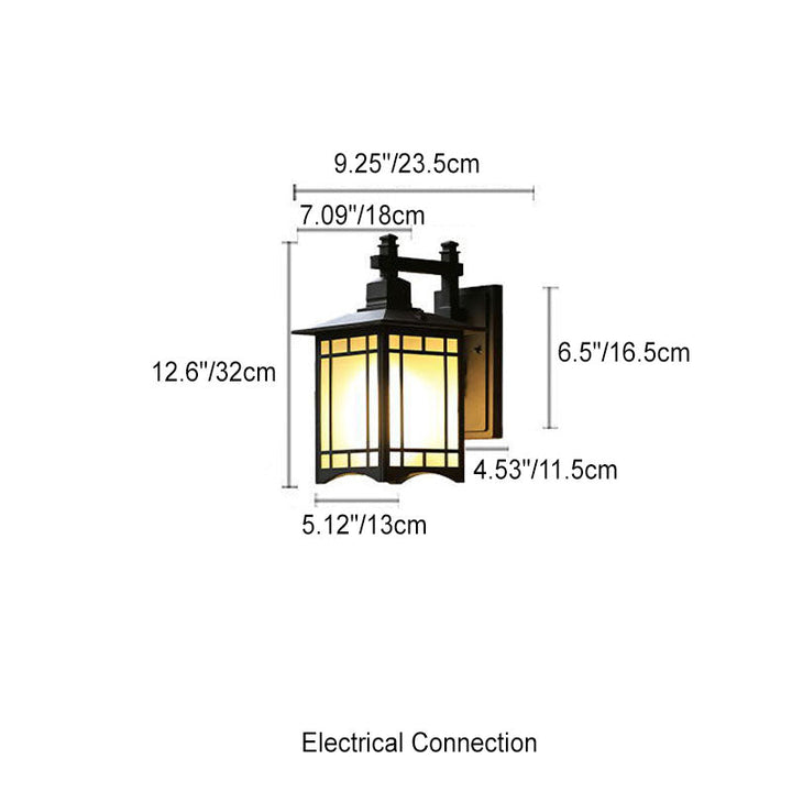Modern Waterproof Solar Aluminum Chinese Pavilion Shape 1-Light Wall Sconce Lamp | Stornfield