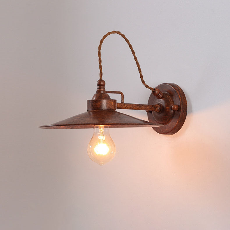 Contemporary Industrial Waterproof Metal Plate Bowl 1-Light Wall Sconce Lamp For Outdoor Patio | Stornfield