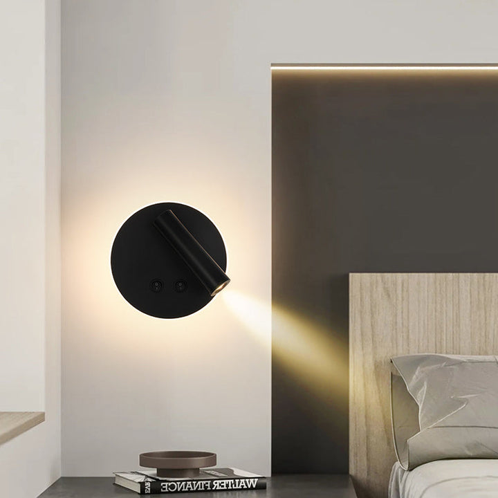 Stornfield | Rectangular Round Minimalist Modern Aluminum Iron LED Wall Lamp for Bedroom