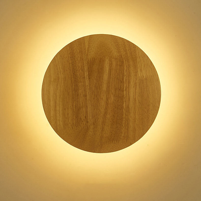 Stornfield | Modern Minimalist Irregular Oval Round Wood LED Wall Lamp for Living Room