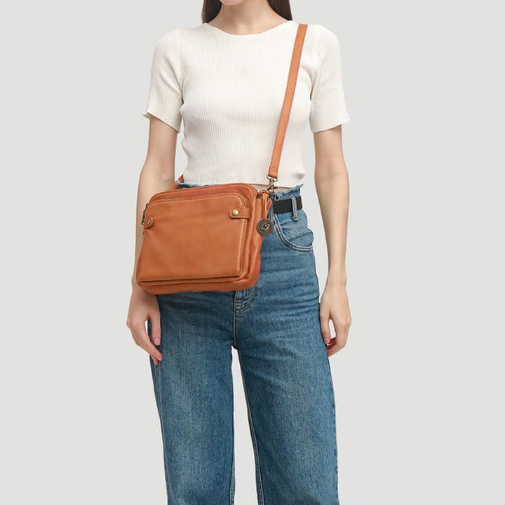 Women's shoulder bag made of three-layer leather | Stornfield
