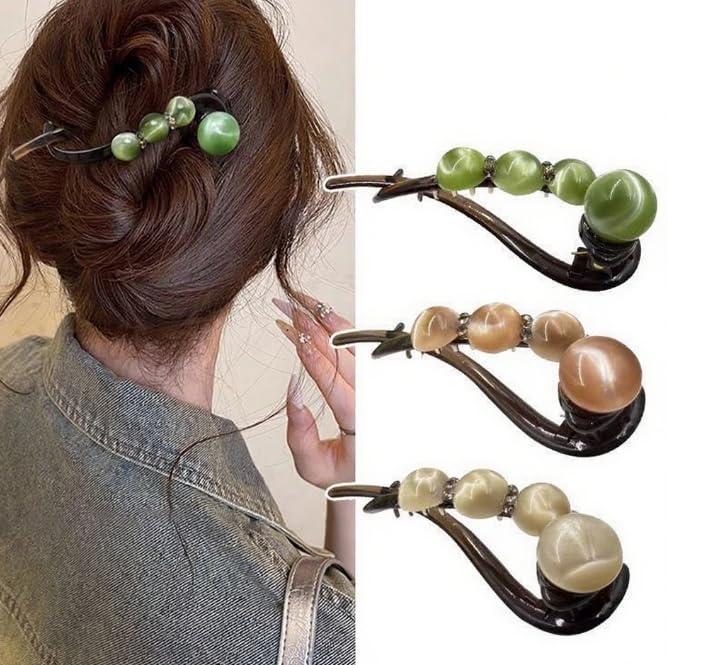 Elegant Rose Pearl Twist Hair Clip Stornfield