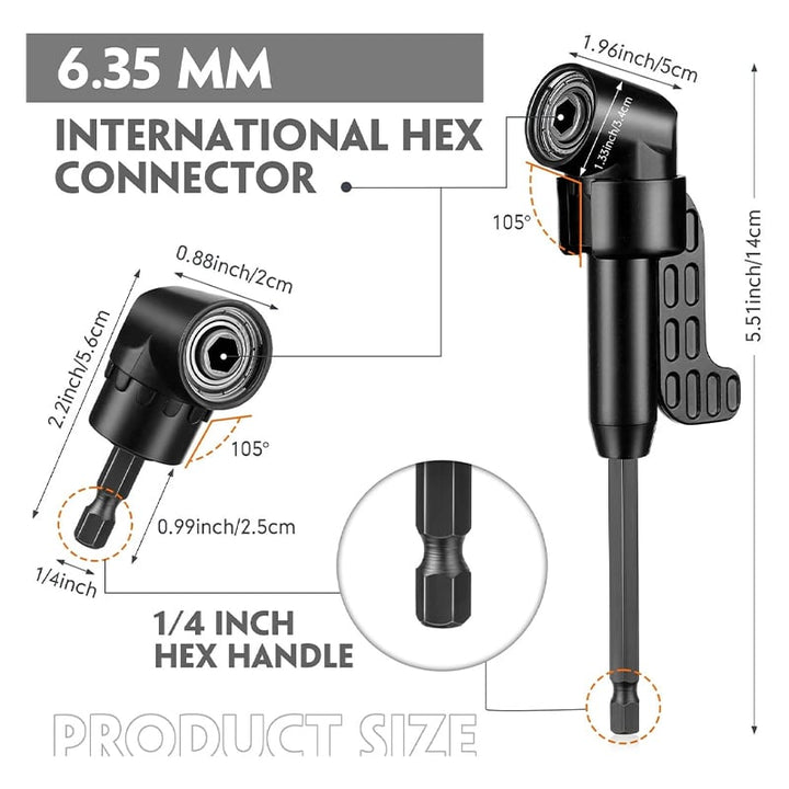 Drill machine angle attachment with accessory set | Stornfield