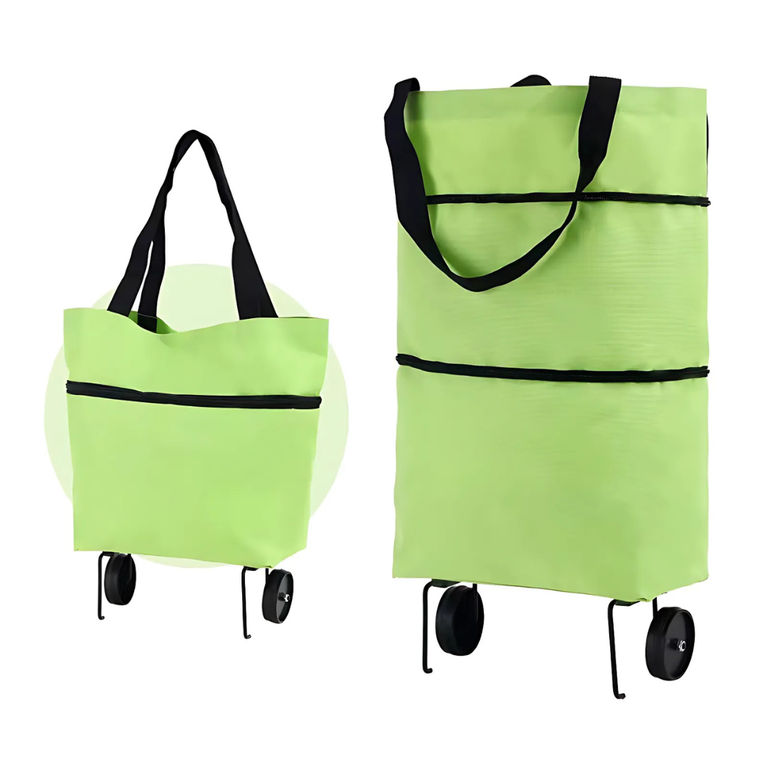 Foldable shopping trolley with expandable wheels | Stornfield