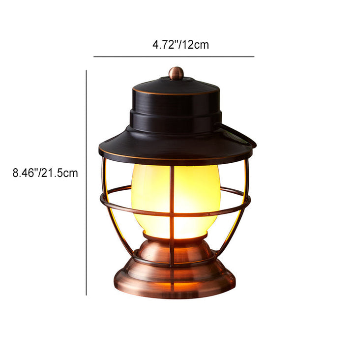 Traditional Farmhouse Waterproof Rechargeable Iron Acrylic Cylinder LED Table Lamp For Entertainment Room | Stornfield