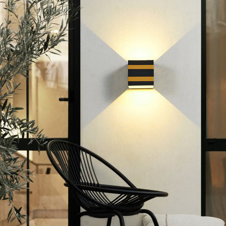 Outdoor Minimalist Square Cube Aluminum Waterproof LED Wall Sconce Lamp | Stornfield