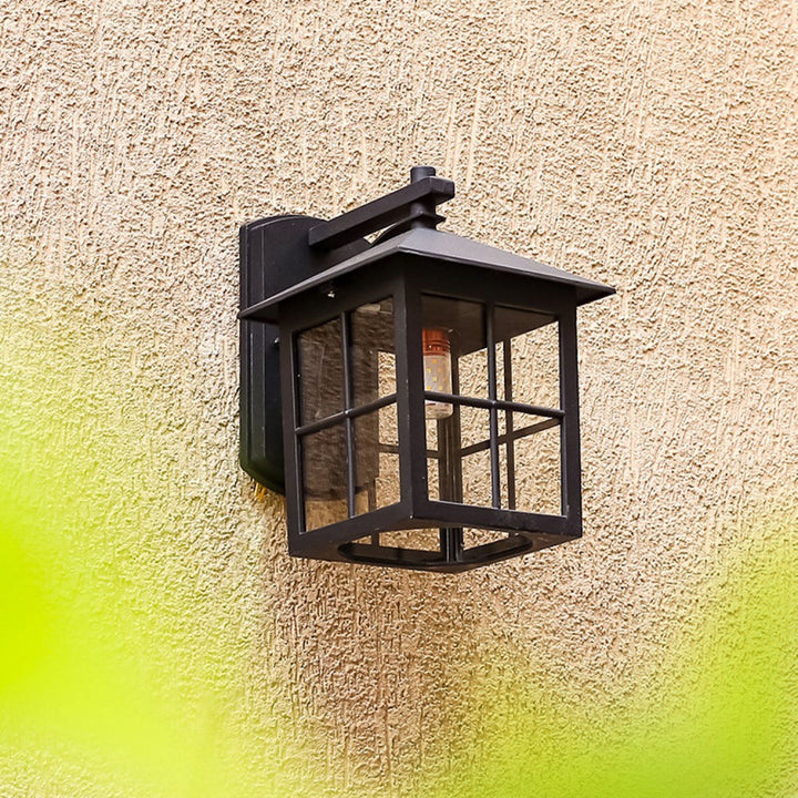 Modern Simplicity Waterproof Aluminum Square Glass Shade 1-Light Wall Sconce Lamp For Outdoor Patio | Stornfield