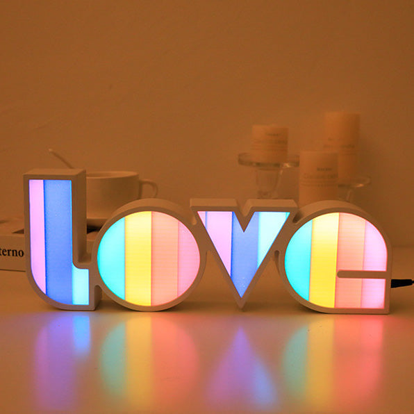 Stornfield | PS LOVE Letters Waterproof LED Table Lamp Modern Art Deco for Bedroom