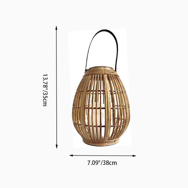Modern Art Deco Solar Round Lantern Rattan LED Outdoor Landscape Light For Garden | Stornfield