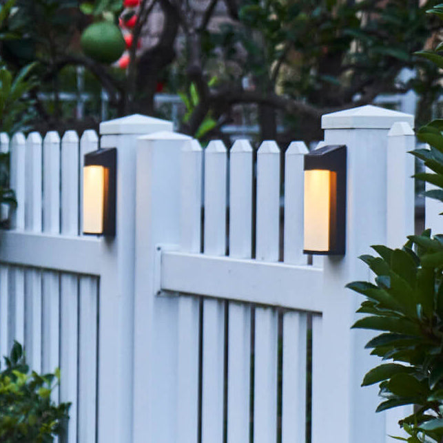 Solar Square Frosted Glass Waterproof Outdoor LED Wall Sconce Lamp | Stornfield