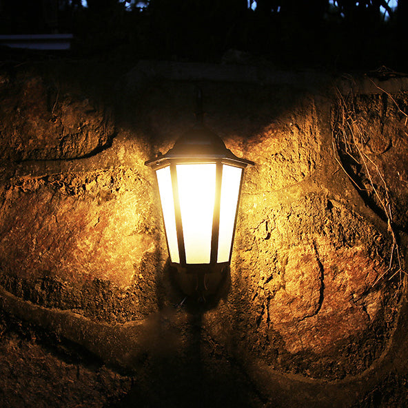 Contemporary Industrial Hexagonal Aluminum Frame Frosted Glass 1-Light Outdoor Wall Sconce Lamp For Garden | Stornfield