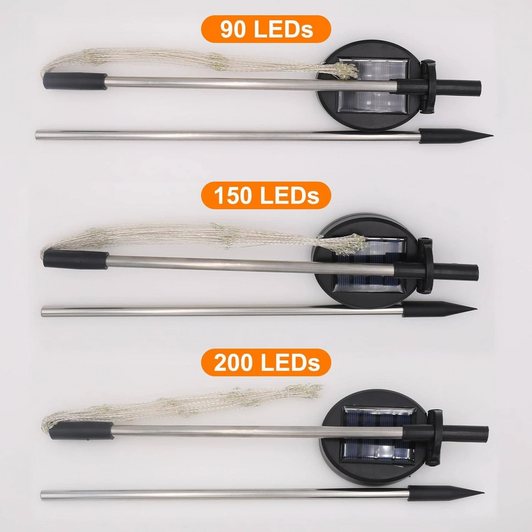 Stornfield | 4 Pieces Solar Firework Garden Lights - Weatherproof LED Decorative Lighting, Solar Powered for Garden and Patio