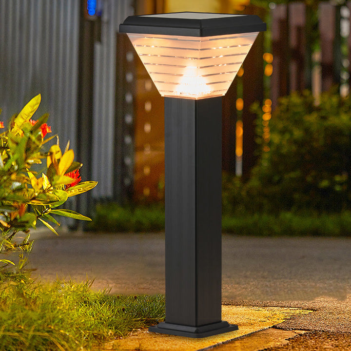 Modern Minimalist Square Cylinder Solar Waterproof ABS PC LED Outdoor Light For Garden | Stornfield