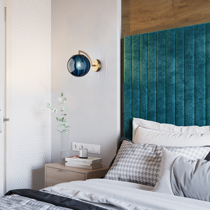 Stornfield | Contemporary Scandinavian Round Iron and Glass 1-Light Wall Sconce for Living Room